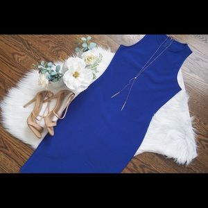 Royal blue ribbed dress